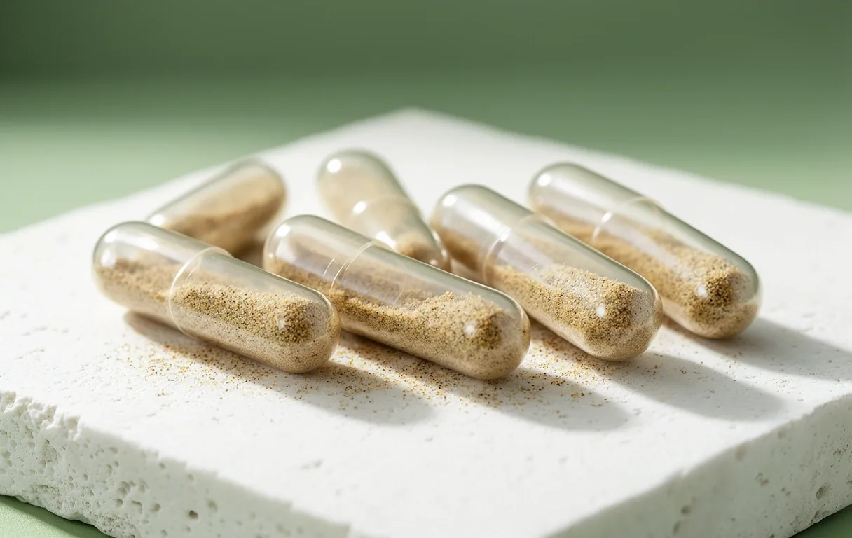 Detalle de natural capsules for strength and vitality